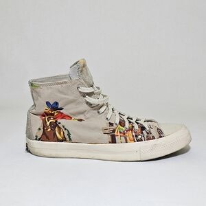 High-Top Sneakers with Cowboy Print